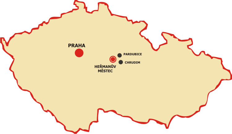 mapa ČR - poloha Domova pro seniory